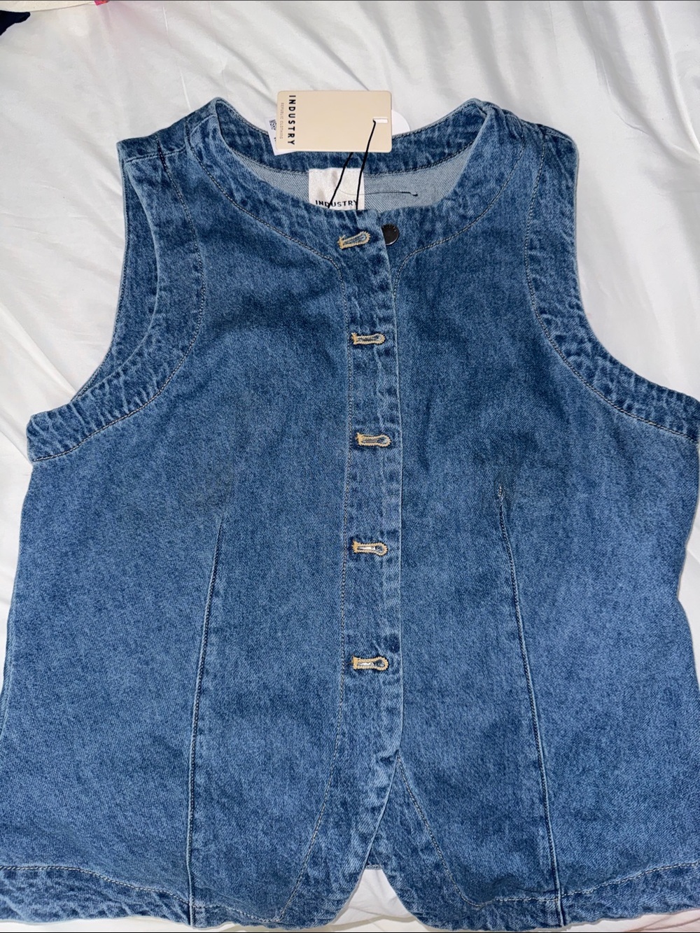 INDUSTRY Denim Button-Front Women’s Vest - Blue